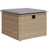 5-delars trädgårdsoff-set med kuddar beige poly rotting vidaXL Stor – miniatyr 6