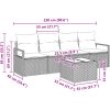 5-delars Trädgårdsoff Set med Kuddar Brun Poly Rattan vidaXL Medium – miniatyr 11