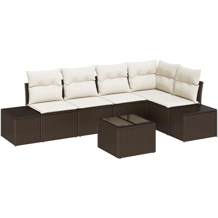 5-delars trädgårdsoff set med kuddar grå poly rattan vidaXL 264 x 154 x 85 cm – bild 2