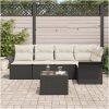 5-delars trädgårdsoffaset med kuddar, brunt av poly rattan vidaXL 242.5 x 132.5 x 85 cm – miniatyr 3