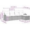 5 Delars Trädgårdsoffaset med Kuddar Ljusgrå Poly Rattan vidaXL 234 x 117 x 85 cm – miniatyr 9