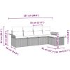 5-delars trädgårdsoffaset med kuddar ljusgrå poly rattan vidaXL 251 x 117 x 85 cm – miniatyr 11