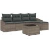 5-delars trädgårdsoffaset med kuddar svart poly-rotting vidaXL 233 x 117 x 85 cm – miniatyr 2