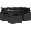 5-delars TrädgårdsoffSet med kuddar i svart poly rattan vidaXL 100 x 55 x 73 cm – miniatyr 2