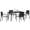 5-delars Trädgårdspriset set Svart Poly Rattan vidaXL 140 x 70 x 73 cm – miniatyr 3