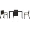5-delars Trädgårdspriset set Svart Poly Rattan vidaXL 140 x 70 x 73 cm – miniatyr 6