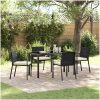 5-delars Trädgårdspriset set Svart Poly Rattan vidaXL 140 x 70 x 73 cm – miniatyr 1