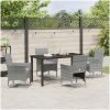 5 Delars Trädgårdsservering Set Grå Poly Rattan vidaXL 140 x 70 x 73 cm – miniatyr 4