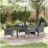 5 Delars Trädgårdsservering Set Grå Poly Rattan vidaXL 140 x 70 x 73 cm – miniatyr 1
