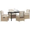 5-delars trädgårdsserveringsset i beige poly rattan vidaXL 140 x 80 x 73 cm – miniatyr 3