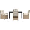 5-delars trädgårdsserveringsset i beige poly rattan vidaXL 140 x 80 x 73 cm – miniatyr 7