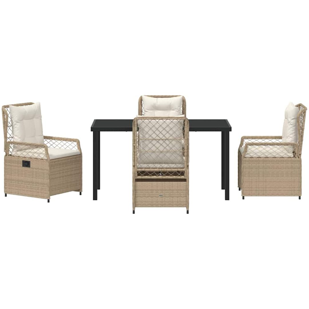 5-delars trädgårdsserveringsset i beige poly rattan vidaXL 140 x 80 x 73 cm – bild 7