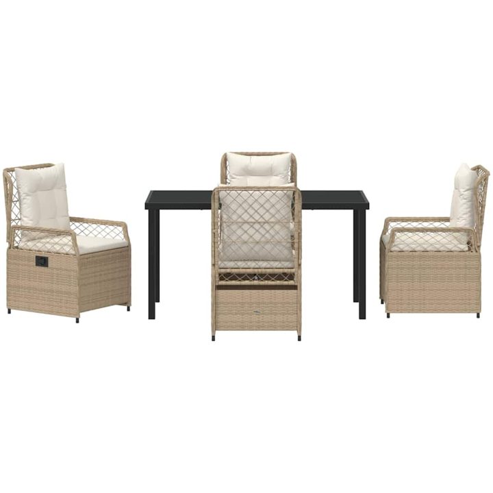 5-delars trädgårdsserveringsset i beige poly rattan vidaXL 140 x 80 x 73 cm – bild 7