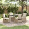 5-delars trädgårdsserveringsset i beige poly rattan vidaXL 140 x 80 x 73 cm – miniatyr 1