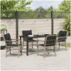 5-delars trädgårdsservis med kuddar i ljusgrå poly rattan vidaXL 140 x 70 x 73 cm – miniatyr 4