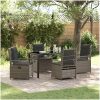 5-delars Trädgårdsset Grå Poly Rattan vidaXL 140 x 80 x 73 cm – miniatyr 1