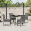 5 Delars Trädgårdsset Grå Poly Rattan vidaXL 80 x 80 x 73 cm – miniatyr 4