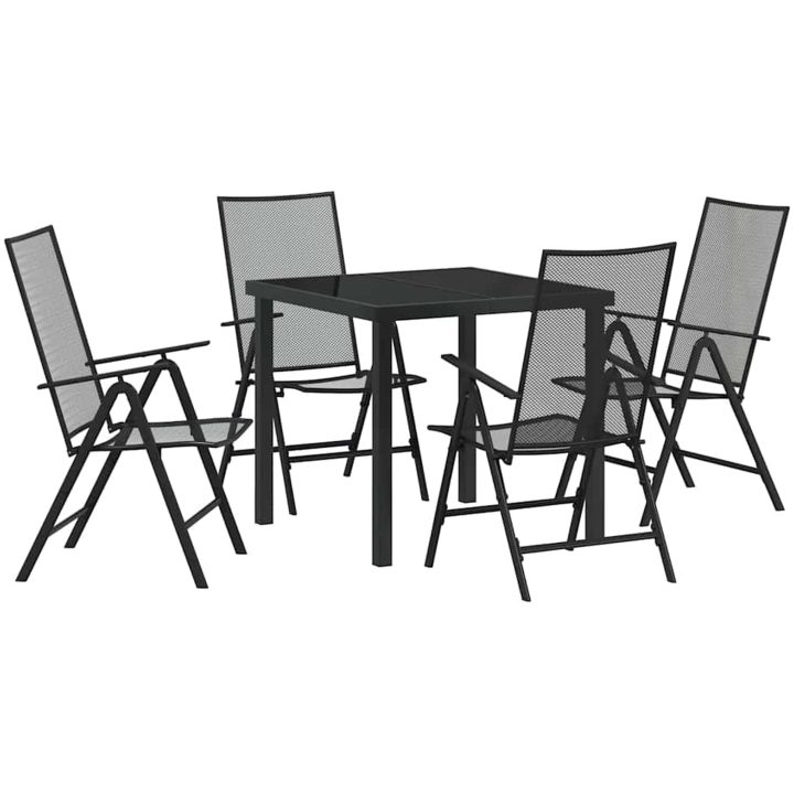 5-delars trädgårdsset i antracitgrå stål vidaXL 80 x 80 x 73 cm – bild 2