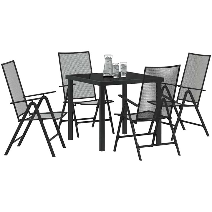 5-delars trädgårdsset i antracitgrå stål vidaXL 80 x 80 x 73 cm – bild 3