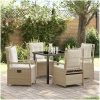 5 Delars Trädgårdsset i beige poly rattan vidaXL 80 x 80 x 73 cm – miniatyr 1