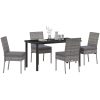 5 Delars Trädgårdsset i Grå Poly Rattan vidaXL 140 x 70 x 73 cm – miniatyr 3