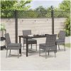 5 Delars Trädgårdsset i Grå Poly Rattan vidaXL 140 x 70 x 73 cm – miniatyr 4