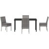 5 Delars Trädgårdsset i Grå Poly Rattan vidaXL 140 x 70 x 73 cm – miniatyr 6