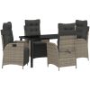 5-delars trädgårdsset i grå poly rattan vidaXL 4 - Sits – miniatyr 2