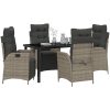 5-delars trädgårdsset i grå poly rattan vidaXL 4 - Sits – miniatyr 3