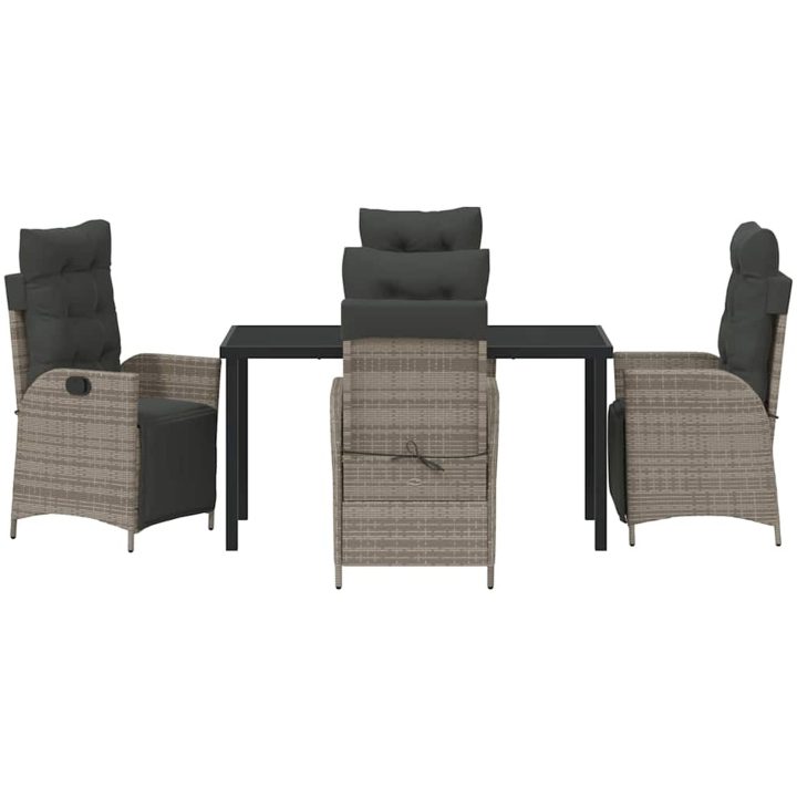 5-delars trädgårdsset i grå poly rattan vidaXL 4 - Sits – bild 6