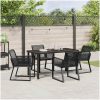 5-delars trädgårdsset i svart poly-rattan vidaXL 140 x 70 x 73 cm – miniatyr 4