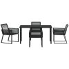 5-delars trädgårdsset i svart poly-rattan vidaXL 140 x 70 x 73 cm – miniatyr 7