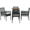 5-delars trädgårdsset i svart poly rattan vidaXL 60 x 60 x 75 cm – miniatyr 7