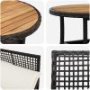 5-delars trädgårdsset i svart poly rattan vidaXL 60 x 60 x 75 cm – miniatyr 9