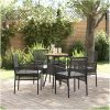 5-delars trädgårdsset i svart poly rattan vidaXL 60 x 60 x 75 cm – miniatyr 1