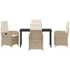 5-delars Trädgårdsset med Kuddar, Beige Poly Rattan vidaXL 140 x 80 x 73 cm – miniatyr 7