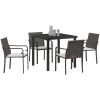 5-delars Trädgårdsset med Kuddar i Brun Poly Rattan vidaXL 56x59x84 cm – miniatyr 3