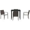 5-delars Trädgårdsset med Kuddar i Brun Poly Rattan vidaXL 56x59x84 cm – miniatyr 6