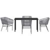 5 Delars Trädgårdsset Med Kuddar I Grå Poly Rattan vidaXL 140 x 70 x 73 cm – miniatyr 6