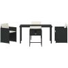 5-delars trädgårdsset med kuddar Svart Poly Rattan vidaXL 140 x 70 x 73 cm – miniatyr 7