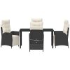 5-delars trädgårdsset med matbord i svart poly rattan vidaXL 140 x 70 x 73 cm – miniatyr 7