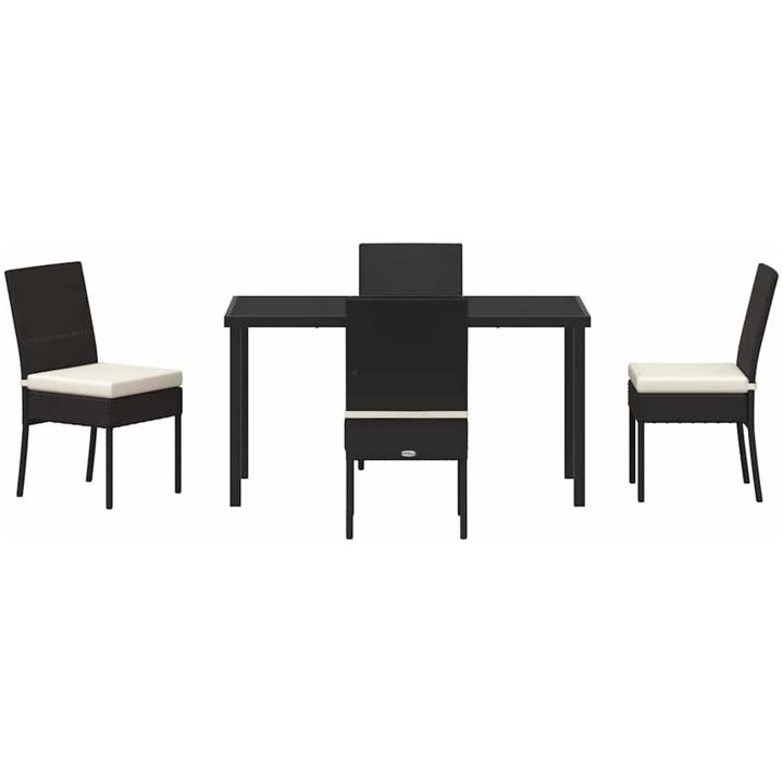 5 Delars Trädgårdsset Svart Poly Rattan vidaXL 140 x 70 x 73 cm – bild 7