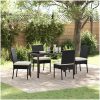 5 Delars Trädgårdsset Svart Poly Rattan vidaXL 140 x 70 x 73 cm – miniatyr 1