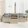 5-delars trädgårdssoffa med kuddar i beige poly rattan vidaXL 100 x 55 x 73 cm – miniatyr 3