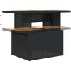 5-delars trädgårdssoffgrupp med kuddar i svart polyrotting och akacia vidaXL 100 x 55 x 73 cm – miniatyr 8