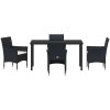5-delars trädgårdssoffgrupp svart poly rattan vidaXL 140 x 70 x 73 cm – miniatyr 7