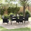 5-delars trädgårdssoffgrupp svart poly rattan vidaXL 140 x 70 x 73 cm – miniatyr 1