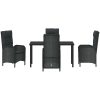 5 Delars Trädgårdssoffor Svart Poly Rattan vidaXL 140 x 70 x 73 cm – miniatyr 6