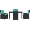 5 Delars Utematset Svart Poly Rattan vidaXL 140 x 70 x 73 cm – miniatyr 6
