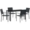 5-delars utemöbelset i svart polyrotting vidaXL 54x62.5x89 cm – miniatyr 2